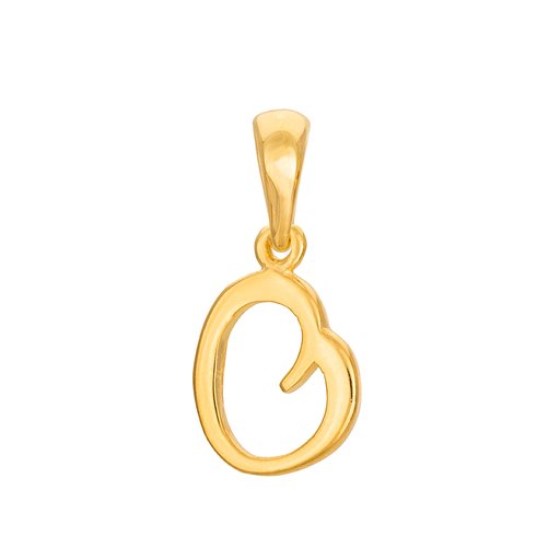 Hängsmycke i förgyllt äkta silver med bokstaven O