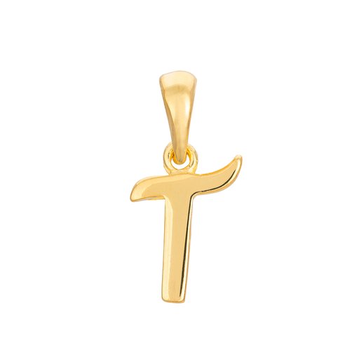 Hängsmycke i förgyllt äkta silver med bokstaven T