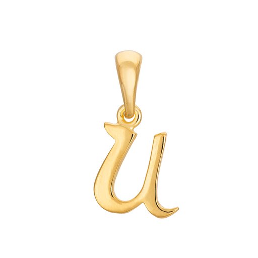Hängsmycke i förgyllt äkta silver med bokstaven U
