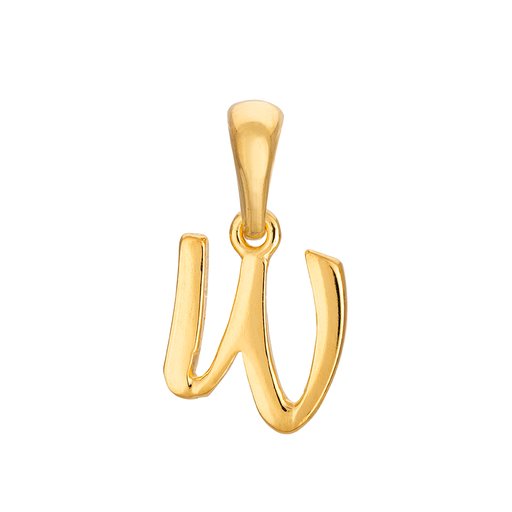 Hängsmycke i förgyllt äkta silver med bokstaven W.