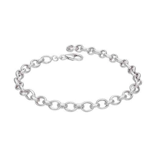 Armband i äkta silver med runda länkar 19cm