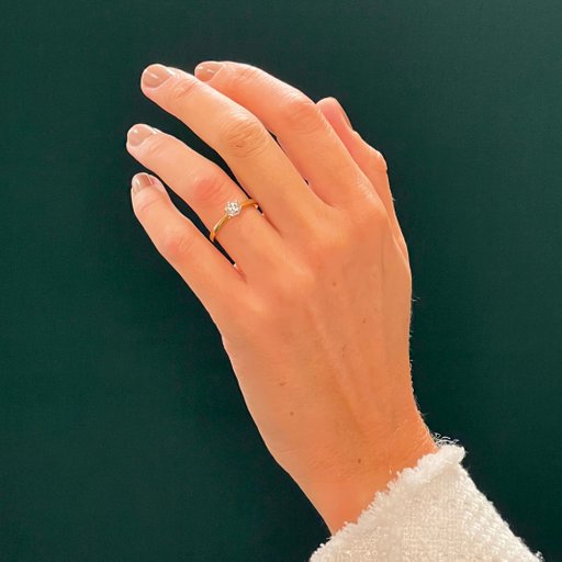 Ring med labbodlad diamant Polaris