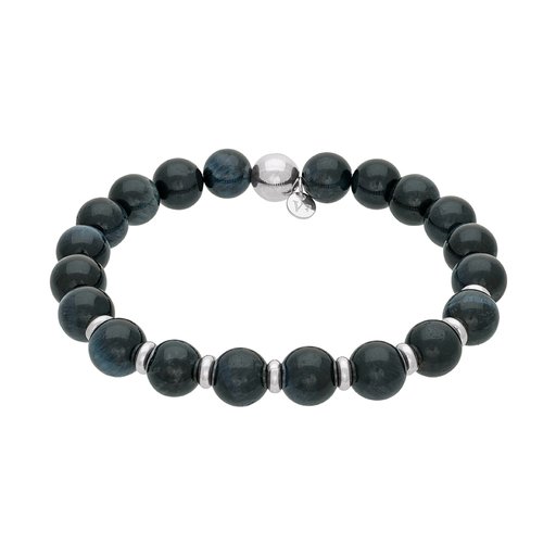 Armband i äkta silver med blå tigeröga 20 cm