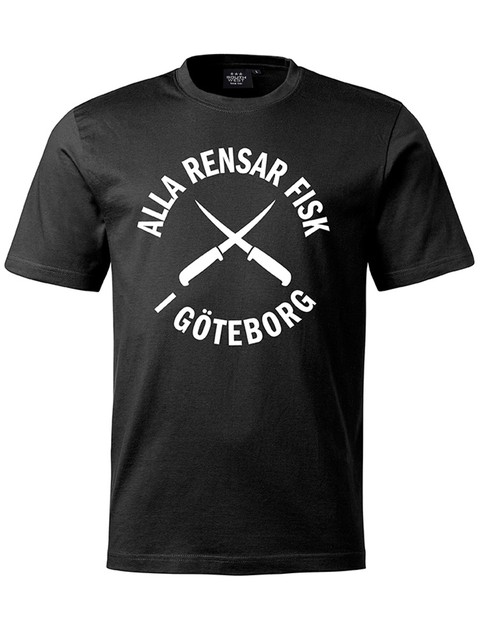 T-shirt Herr, Black - Alla Rensar Fisk (stor logo)