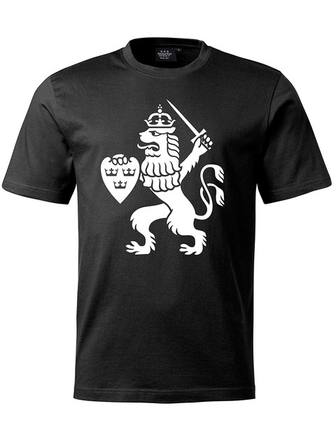T-shirt Herr, Svart - GBG Lejon (stor logo)