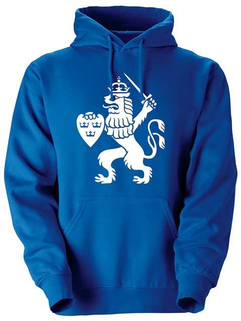 Hoodtröja, Blå - GBG Lejon (stor logo)