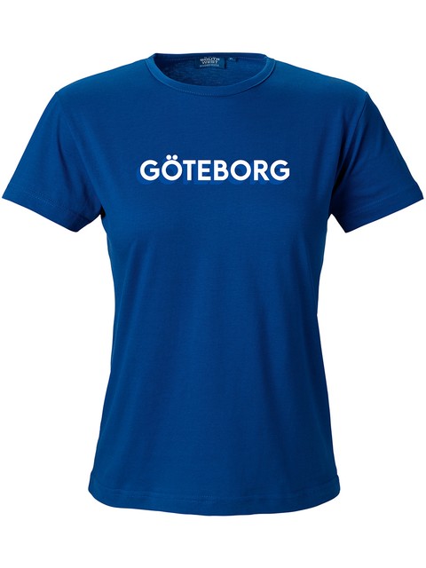 T-shirt Dam, Blå - Göteborg 3D, vit+blå