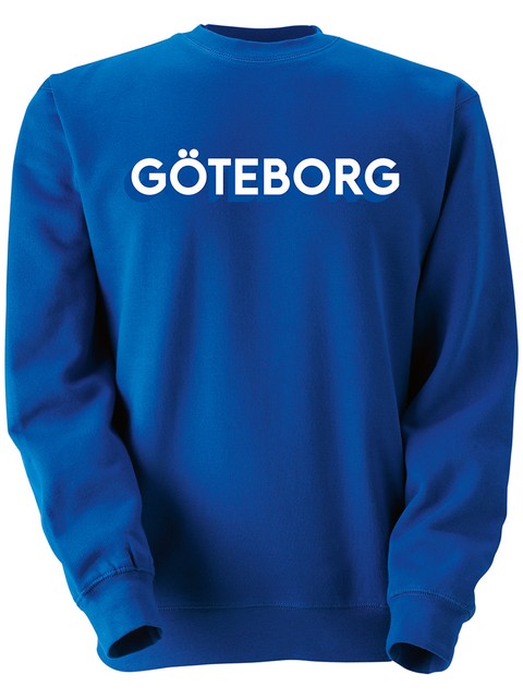 Collegetröja, Blå - Göteborg 3D, vit+blå