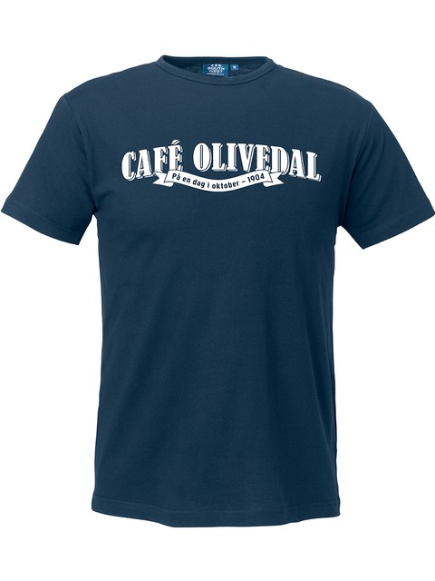 T-shirt Herr, Marinblå - Café Olivedal