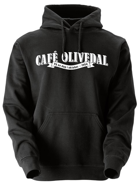 Hoodtröja, Svart - Café Olivedal