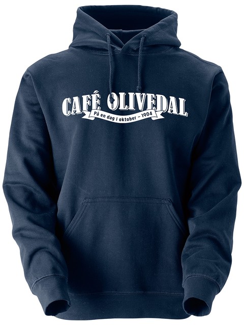 Hoodtröja, Marinblå - Café Olivedal