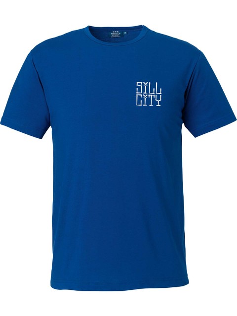 T-shirt Men, Blue - Sill City Text (small logo)