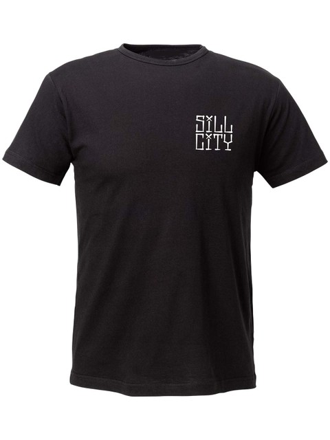 T-shirt Men, Black - Sill City Text (small logo)