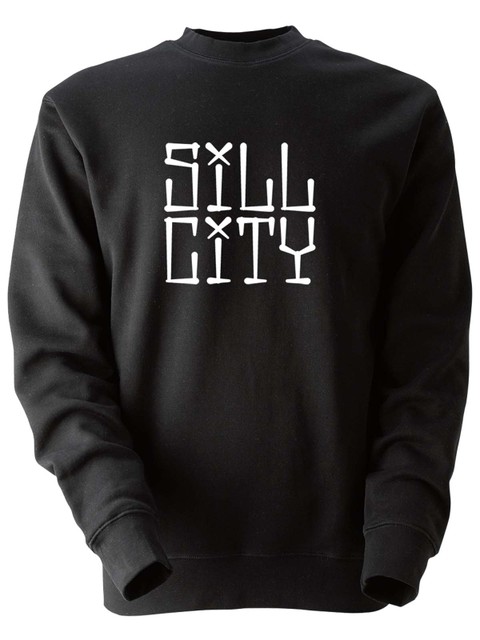 Sweatshirt, Black - Sill City Text (big logo)