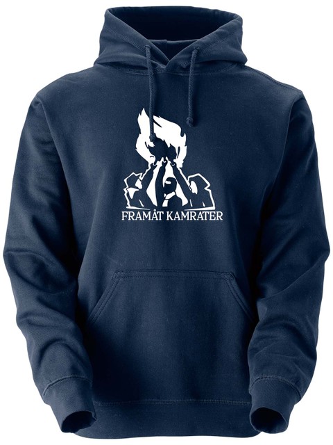 Hoodie, Navy - Framåt (stor logo)