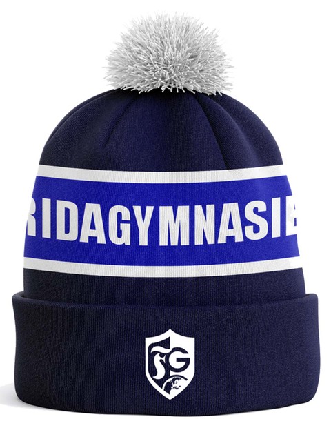Fridagymnasiet - Stickad mössa med tofs