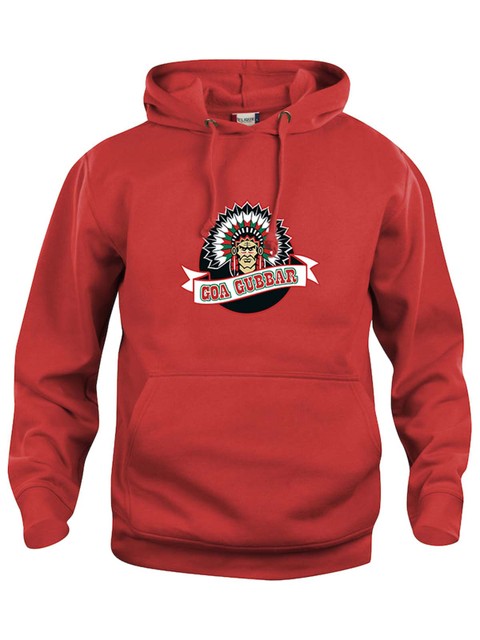 Hoodtröja - Stor logga, Röd (Goa Gubbar Supportershop)
