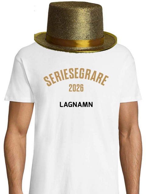 Seriesegrare - T-shirt + Guldhatt, Vit