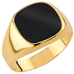 Kultainen kantasormus, onyx