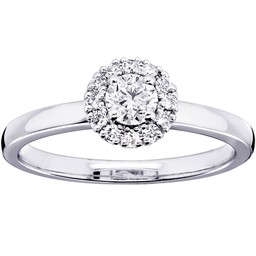Princess Stephanie timanttisormus 0,37ct valkokulta
