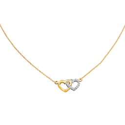Timanttikaulakoru 0,05ct sydämet keltakulta