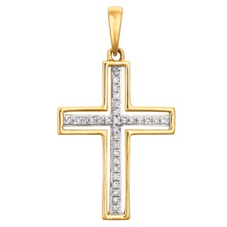 Timanttiristi yht. 0,06ct keltakulta