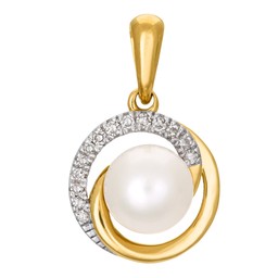 Timanttiriipus yht. 0,05ct, helmi keltakulta