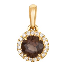 Timantti-savukvartsiriipus 0,06ct keltakulta