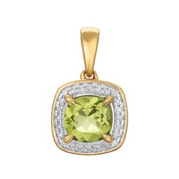 Timantti-peridoottiriipus 0,05ct vihreä peridootti