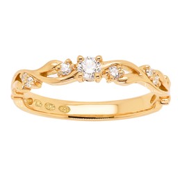 Princess Eleonore timanttisormus yht. 0,17ct keltakulta Princess Eleonore timanttisormus yht. 0,17ct keltakulta