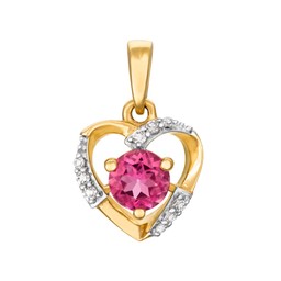 Timanttitopaasiriipus yht. 0,03ct sydän keltakulta