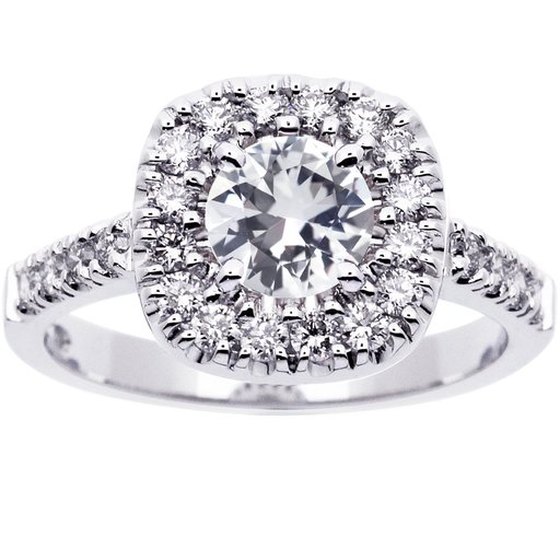 Princess Victoria timanttisafiirisormus 0,48ct valkokulta