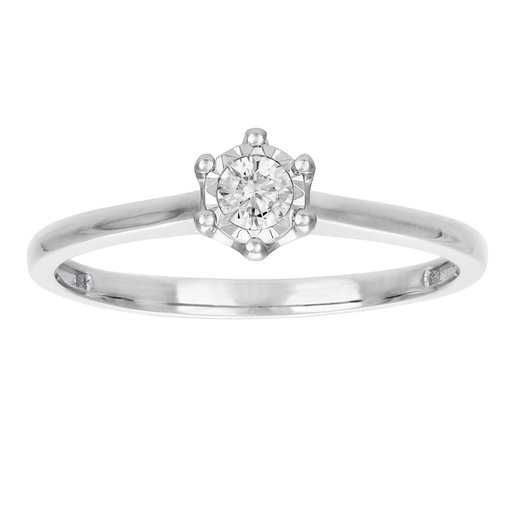 Timanttisormus 0,09ct W/P 14K valkokulta