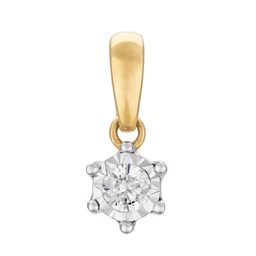 Timanttiriipus 0,09ct W/P 14K keltakultaa