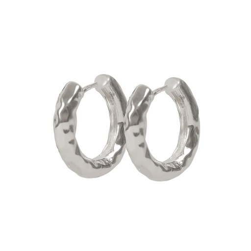 SNÖ of Sweden Chunky hammered ear- korvakorut hopeanvärisenä