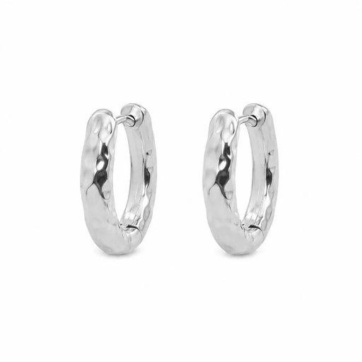 SNÖ of Sweden Chunky hammered ear- korvakorut hopeanvärisenä