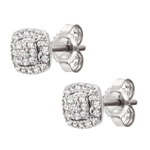 Timanttikorvakorut 0,15ct, neliö valkokulta