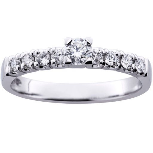 Princess Angela timanttisormus 0,43ct valkokulta