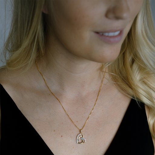 Timanttiriipus 0,04ct, tuplasydän keltakulta