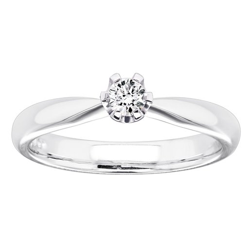 Princess Belle timanttisormus 0,10ct valkokulta