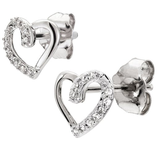 Timanttikorvakorut 0,05ct, sydän valkokulta