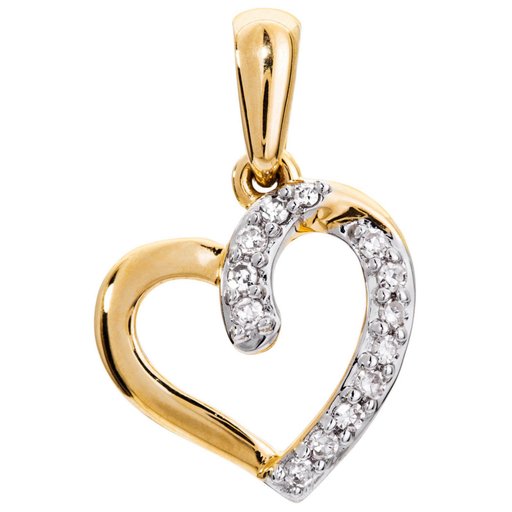 Timanttiriipus 0,05ct sydän keltakulta