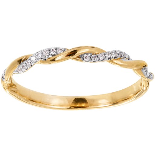 Timanttisormus 0,07ct punos, keltakulta