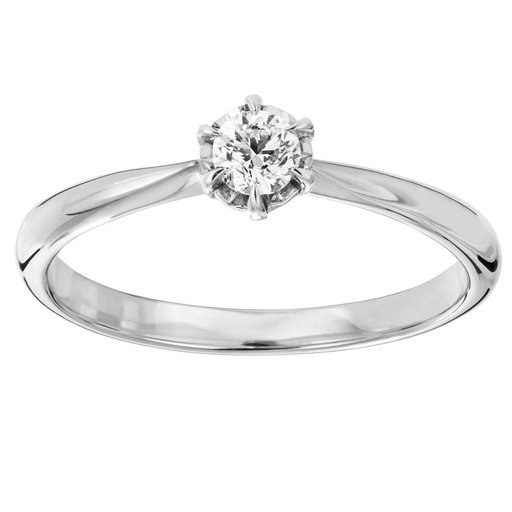Timanttisormus 0,20ct solitaire valkokulta