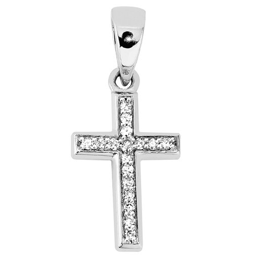 Timanttiriipus 0,04ct, valkokultainen risti