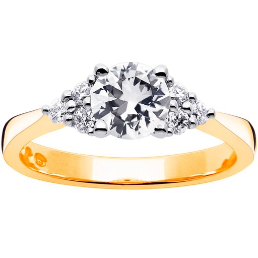 Princess Emma timantti-safiirisormus 0,18ct keltakulta