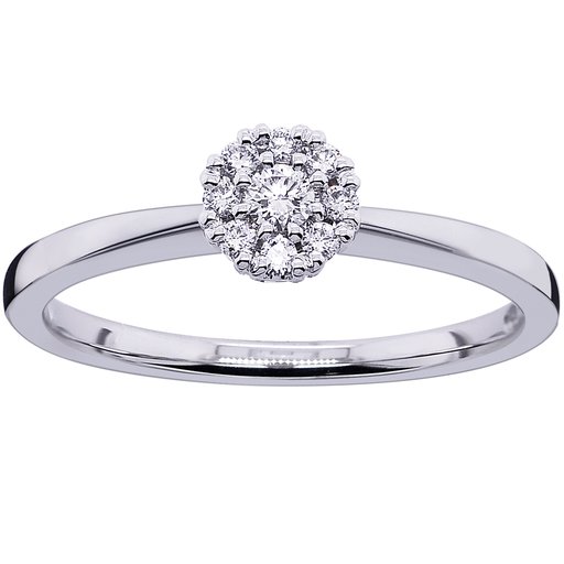 Princess Indira timanttisormus 0,13ct valkokulta