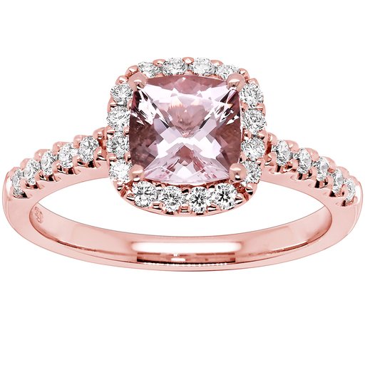 Princess Jasmine timantti-morganiittisormus 0,26ct punakulta