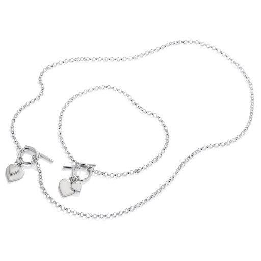 Hopeinen ranneketju sydämet, trapetsilukko