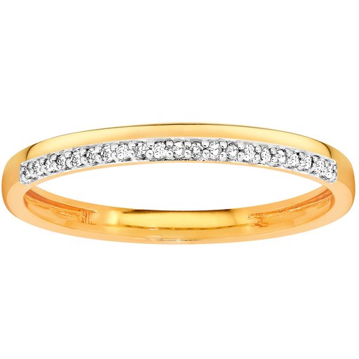 Timanttisormus 0,05ct keltakulta koko 16